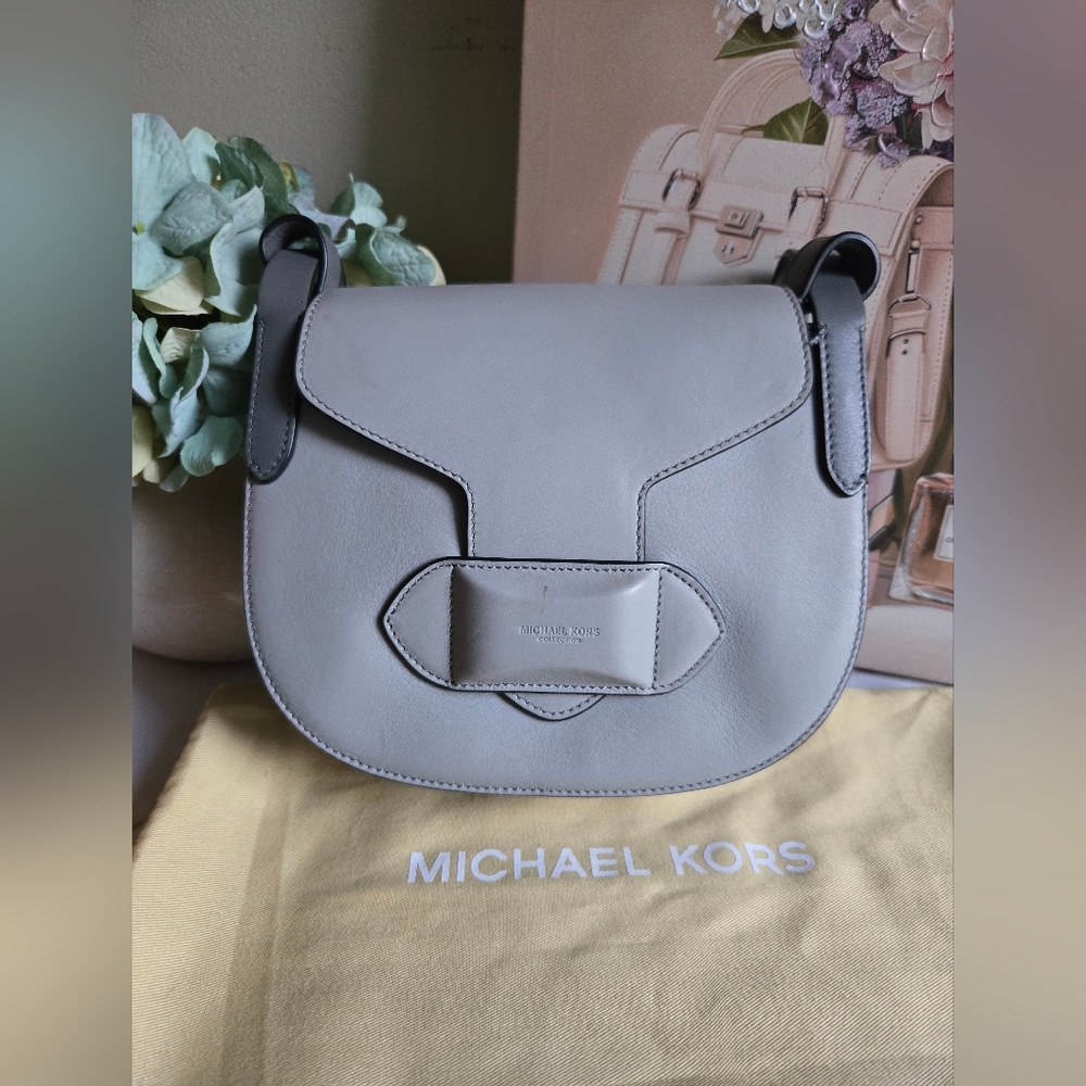 EUC Michael Kors Collection Daria Saddle French Calf Leather Crossbody Bag